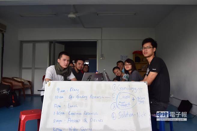 林學寬（左二）與檳城SUARAM成員一同進行討論。（淡江海外實習隊提供）