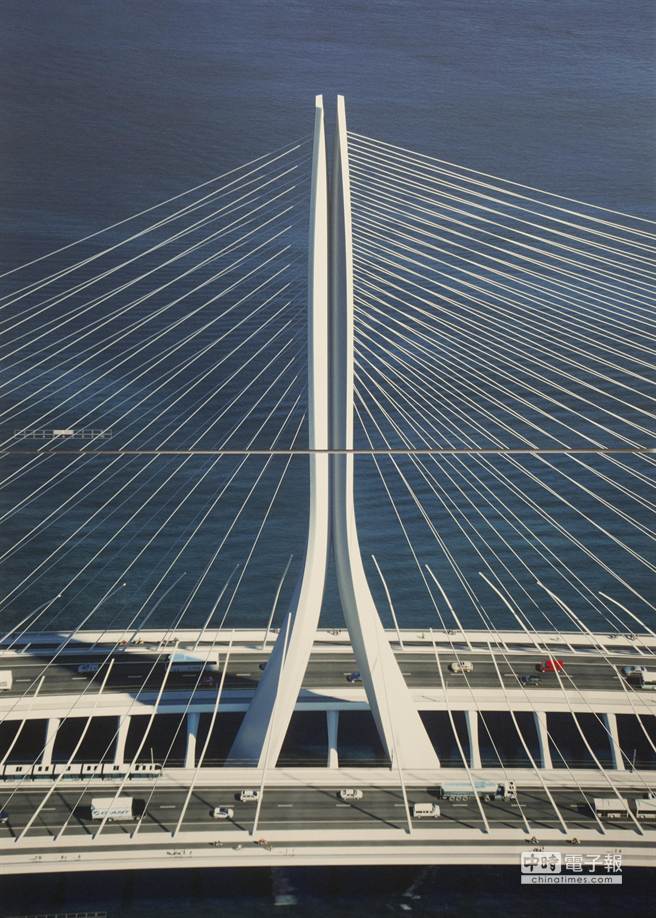 新的淡江大橋完成後的想像圖。（鄭任南翻攝）