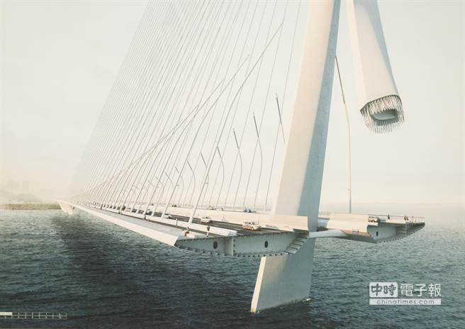 新的淡江大橋設計及結構系統。（鄭任南翻攝）