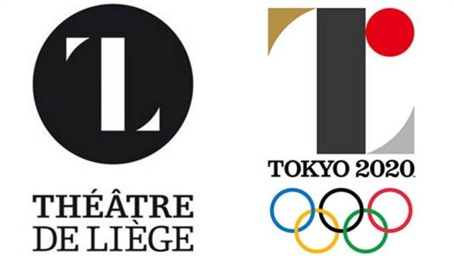比利時列日歌劇院標誌（左）及2020年東京奧運會標誌（右）極為相似。（翻攝自stuff網站）