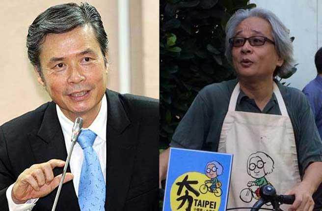 金溥聰(左)批馮光遠「特殊性關係」大玩斷句兩面手法。(資料照片) 