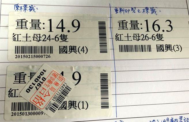 国兴鲜公司涉嫌将逾期鸡肉重新贴上再制标籤后贩售。（林和生翻摄）