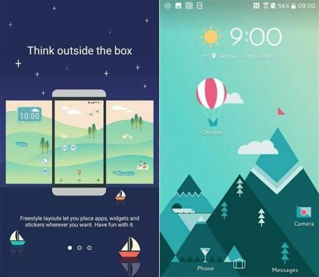 HTC 10桌面截圖揭露Sense UI 8.0的新功能。（圖／翻攝安卓中文網）