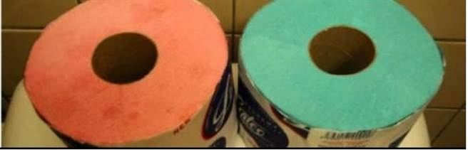 红纸与蓝纸示意图。(撷取自网路)