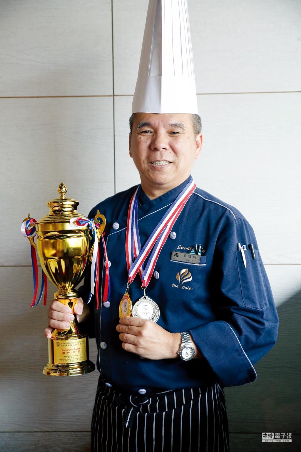 大地酒店行政主廚李昭明參加中國烹飪世界大賽獲獎。圖／業者提供