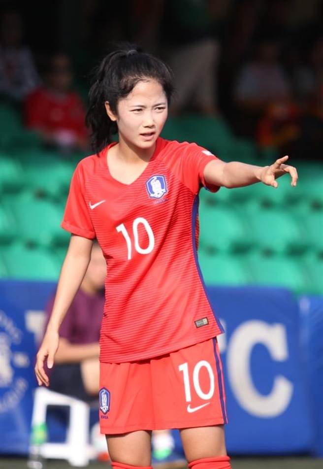 南韩队「漂亮宝贝」李玟娥。（李弘斌摄）