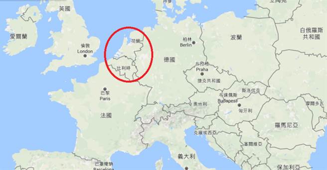 荷比盧三小國位於德法之間。(圖/Google地圖)