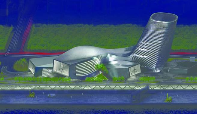 耗资45亿元的高雄港埠旅运中心模拟图。 （高雄港务分公司提供）