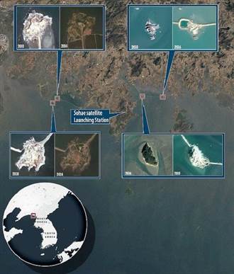衛星空拍北韓在黃海造島 用途不明
