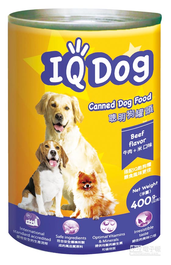 愛買IQ Dog狗罐頭系列400g，30日前每罐原價26元、4罐特價99元。
