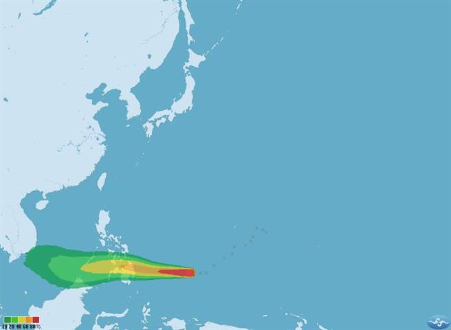 輕颱三巴下午形成，對台灣無直接影響。（圖／取自氣象局網站）