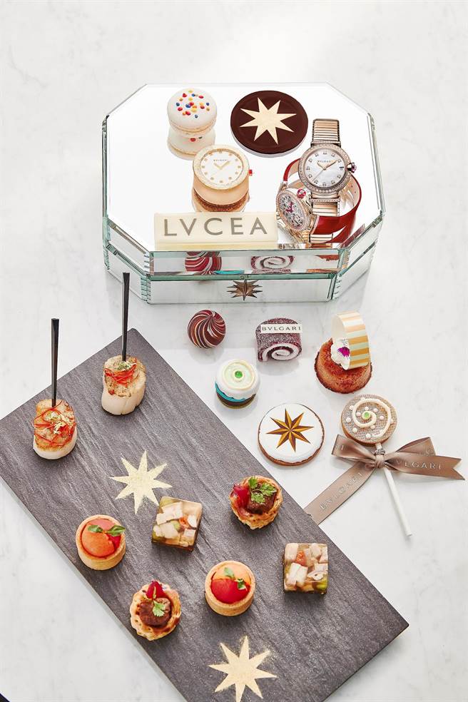 宝格丽与万豪酒店合作打造联名下午茶，两人组1880元。（BVLGARI提供）