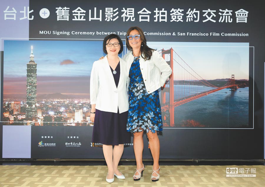饒紫娟（左）與王雋懿，對台北、舊金山的合作樂見其成。（盧禕祺攝）