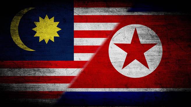 馬來西亞和北韓國旗。(合成圖/Shutterstock)
