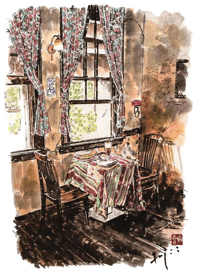 女兒過世後，藤井克之獨自造訪台南，到女兒曾推薦的景點喝咖啡，忍不住流淚。（藤井克之提供）