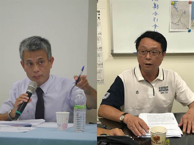 台灣礦工醫院董事長鬧雙胞，2名董事長梁水龍（左）與李耀南（右）為了爭奪寶座，雙方各執一詞，展開激烈糾紛。（張穎齊攝）