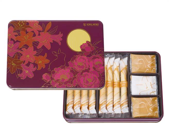 紫紅色包裝「金秋綜合禮盒」大方貴氣，售價920元／盒。（圖片提供／ YOKU MOKU）