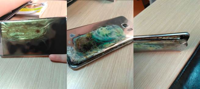 一支三星Galaxy S7 edge無故起火燃燒，讓人心驚！（圖／翻攝PhoneArene）
