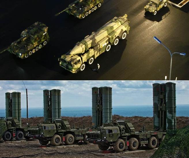 俄國專家吹捧S-400防空系統（下圖）的威力，卻指中國東風-21D（上圖）反艦彈道導彈易受美軍巡航導彈與無人機攻擊，所以才購買S-400。這未免讓中國客戶太尷尬了吧！（圖／美聯社）