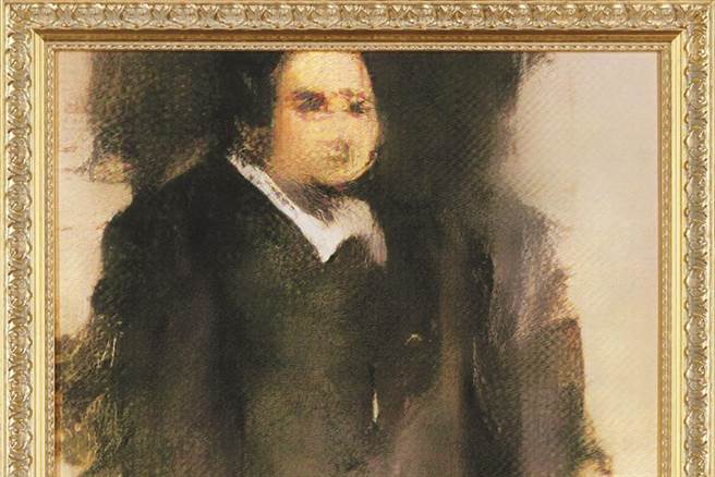 AI人工画作《贝拉米肖像》（Edmond de Belamy）25日在纽约佳士得拍卖，最终以超过千万台币天价拍出。（图／美联社）