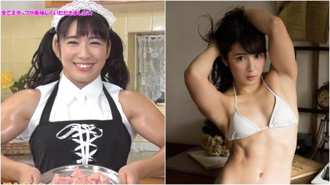 衝擊的組合 日本甜美系 筋肉女孩 徒手撕肉 掰蘿蔔都難不倒她 名人 樂時尚