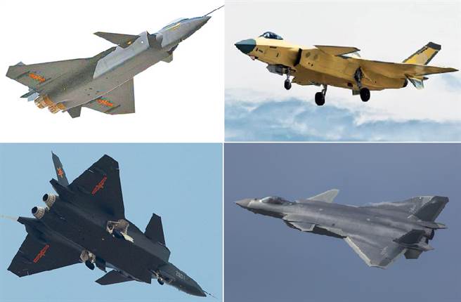 不同时期的歼-20有不同的顏色，据说是测试不同的隐形涂料所致。（图／网路）