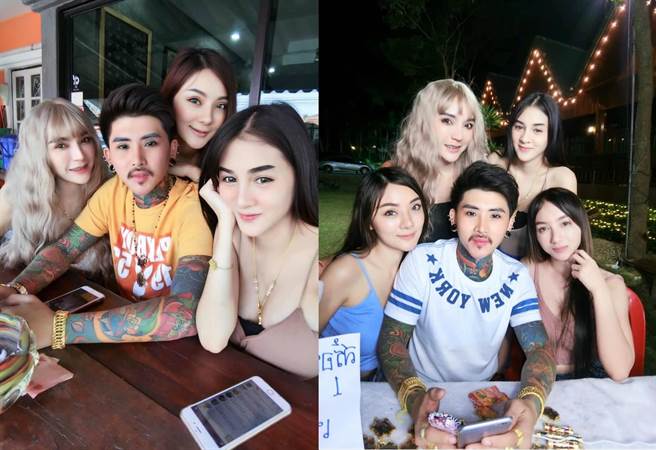 1夫4妻全是「高顏值」！ 辣妹正宫不畏批评替夫喊冤(图/翻摄自脸书/Waraphon Pruksawan)