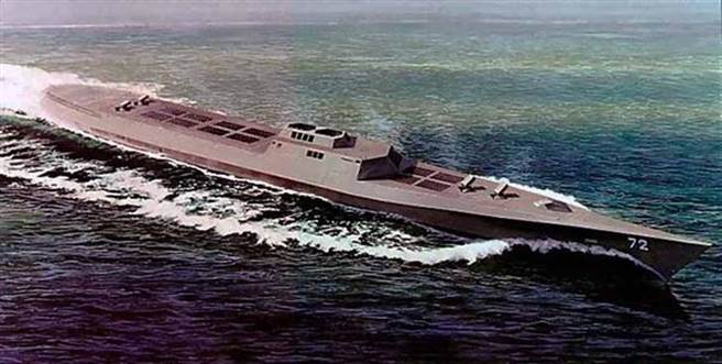 以大量导弹发射为主要功能的武库舰概念图。（图／网路）