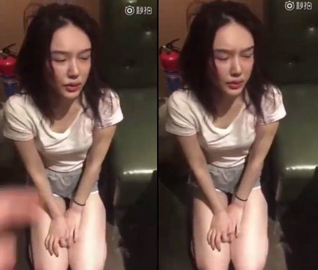 儘管小三已哭到眼睛紅腫，但不難看出她姿色仍相當不錯(圖翻攝自微博/戰五渣coc)