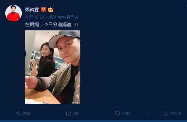 张智霖疑似用错成语，吓坏不少粉丝。(取自张智霖微博)