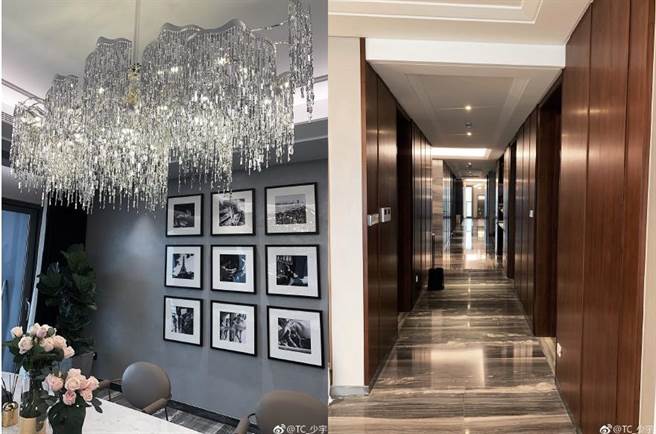 林珊珊PO出自家照，不仅走廊相当宽敞，还可俯瞰江水美景(图翻摄自/微博/TC_少宇)