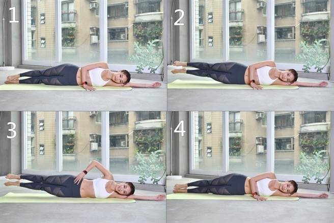 侧腰练习顺序动作。(图／苹果提供)