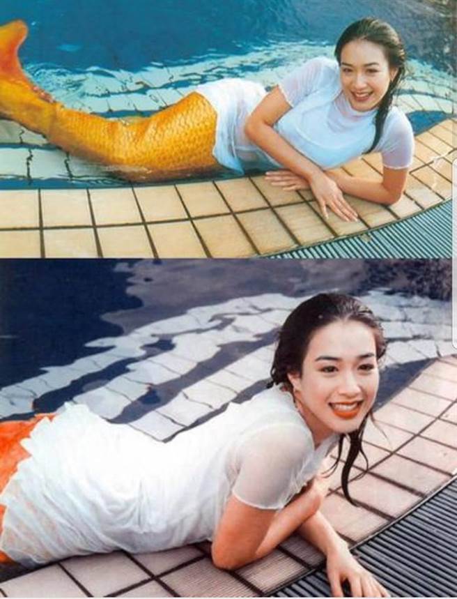 有網友分享鐘麗緹的美人魚劇照，意外勾起不少人的青春回憶。（圖／翻攝自臉書《爆廢公社》）
