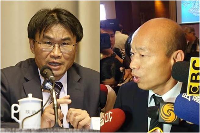 陳吉仲（左），韓國瑜（右）。（資料照片/張鎧乙攝）