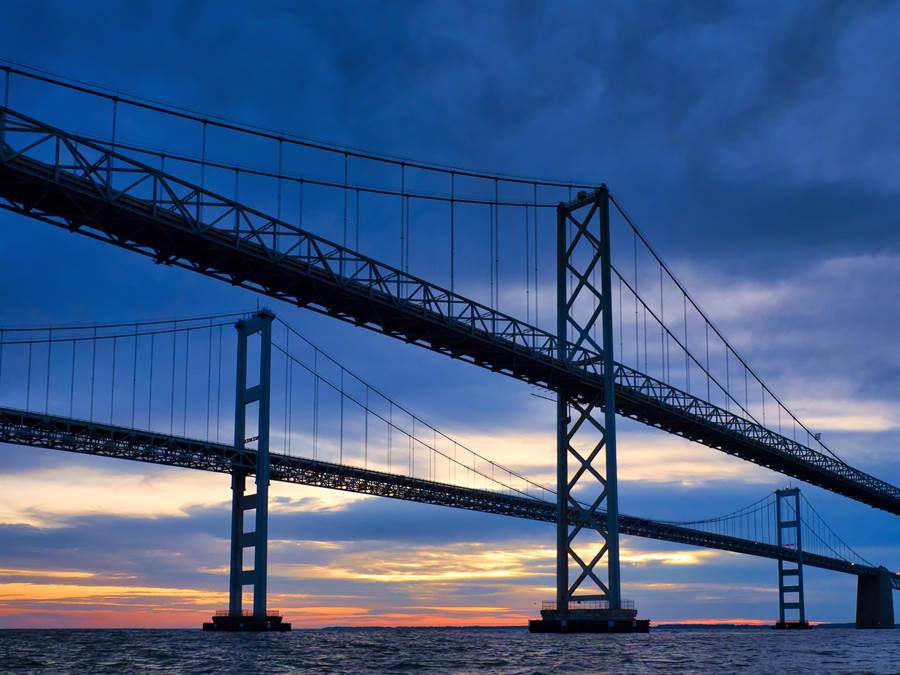 切薩皮克灣大橋（Chesapeake Bay Bridge）又稱海灣大橋(Bay Bridge），是橫跨切薩皮克灣的跨海大橋(示意圖/達志影像)