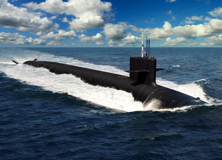 哥倫比亞級潛艦是美國海軍的優先打造項目，圖為藝術家筆下的示意圖。（美國海軍）