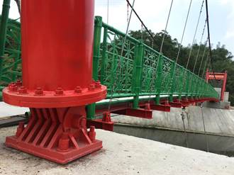 竹山下坪吊橋主體完工　暑假將成市郊觀光新亮點