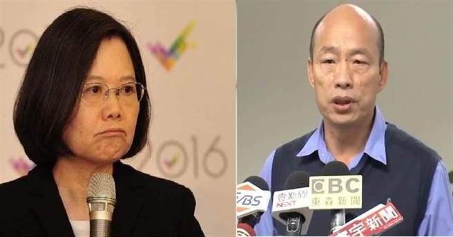 总统蔡英文（左）、高雄市长韩国瑜（右）。（图／合成图，本报资料照）