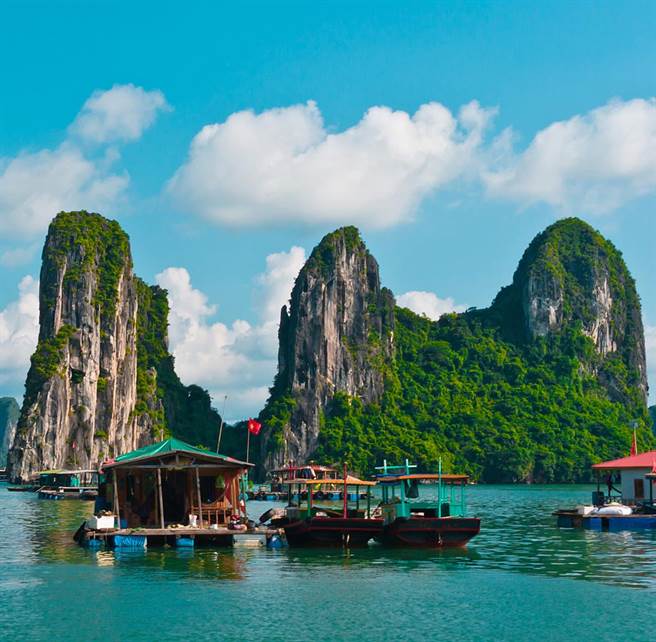 越南下龙湾美景被联合国教科文组织列为世界自然景观文化资产。（达志影像／shutterstock提供）