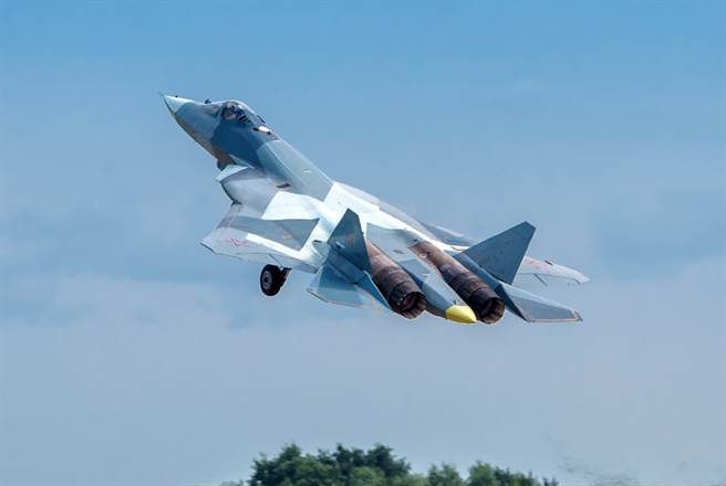 俄罗斯苏-57战机的资料照。（达志影像/Shutterstock）