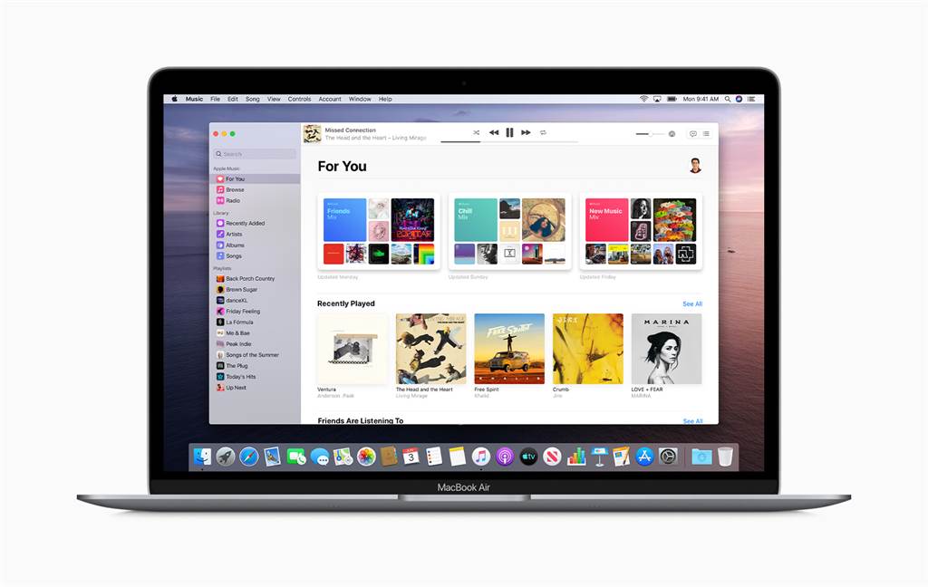 macOS Catalina 將 iTunes 拆分為 Apple Music、Podcasts 以及 Apple TV 三款 App 。（圖／翻攝蘋果官網）
