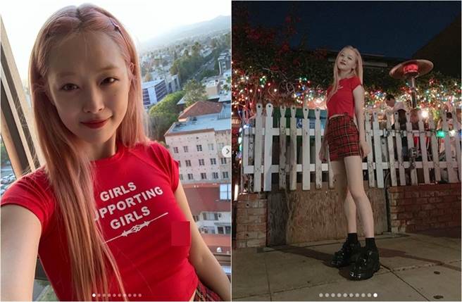 雪莉自从退出女团F(X)后，作风十分大胆。（图／翻摄自jelly_jilli IG）