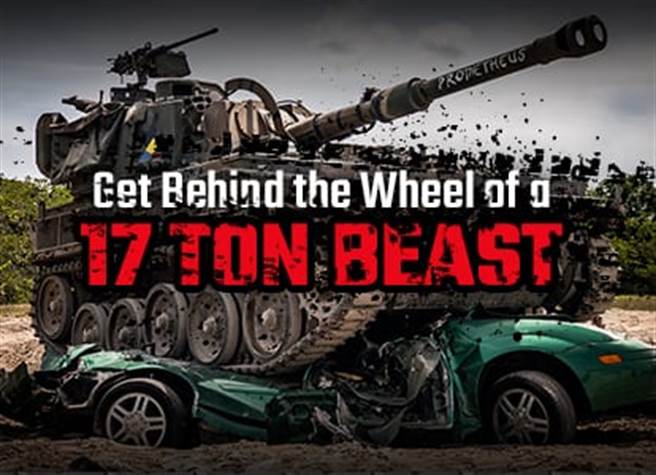 坦克主题公园可以亲身体验犹如007电影般开坦克车碾压汽车的刺激与震撼。（图／坦克美国官网截图)