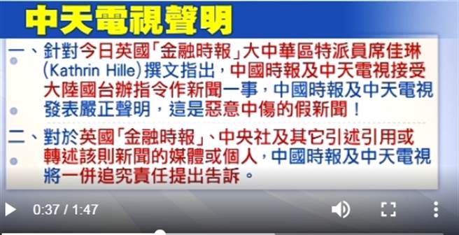 罗文嘉乱贴红媒标籤 ，中天电亲台声明提告。(画面中天提供)