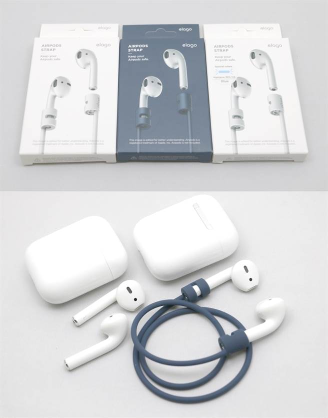 「〈Elago〉Apple AirPods 运动型颈绳保护套」，颈绳位置有针对左右耳的位置留出位置，相当贴心。(图／黄慧雯摄)