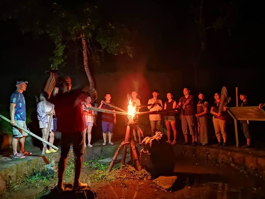 嘉義珈雅瑪青年壯遊點火祭體驗。（教育部提供）