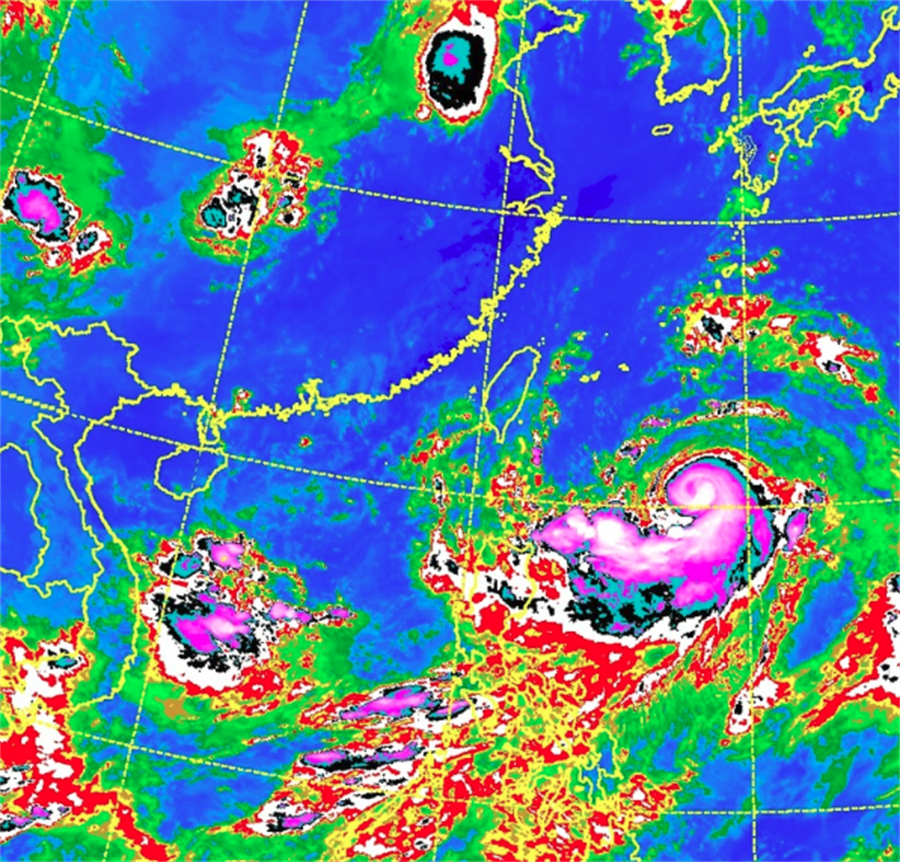 圖為紅外線雲圖。(氣象局)