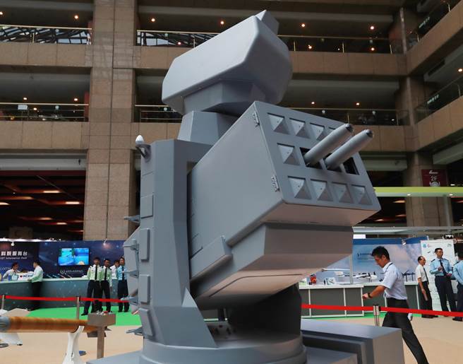 2019台北国际航太暨国防工业展上的海剑羚系统模型。（图／陈怡诚摄）