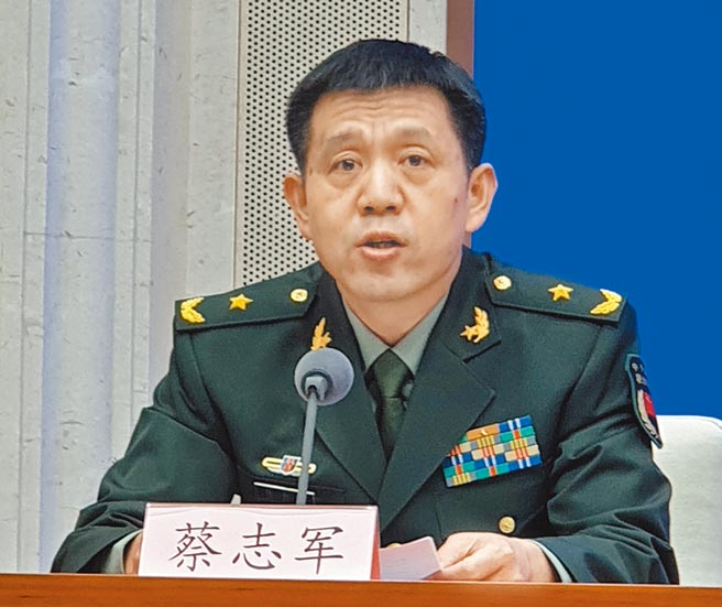 中共建政70周年阅兵领导小组办公室副主任、军委联合参谋部作战局副局长蔡志军。（记者蓝孝威摄）