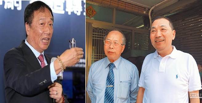 鸿海集团创办人郭台铭(左)、侯友宜二哥侯明锋（中）、新北市长侯友宜（右）。(图/合成图，本报资料照)